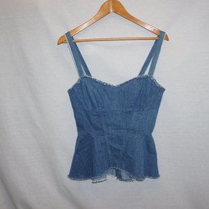 INTERMIX Denim Bustier Convertible Rear Zip
